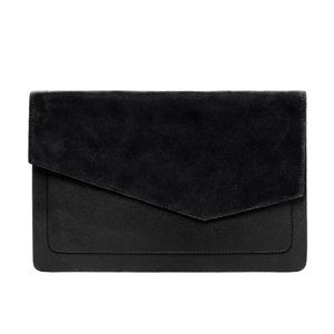Botkier Unisex Cobble Hill Flap Clutch Large Wristlet Black New with Tags